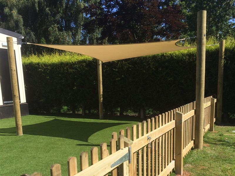 Sail Shade on Timber Posts (3.6M x 3.6M)
